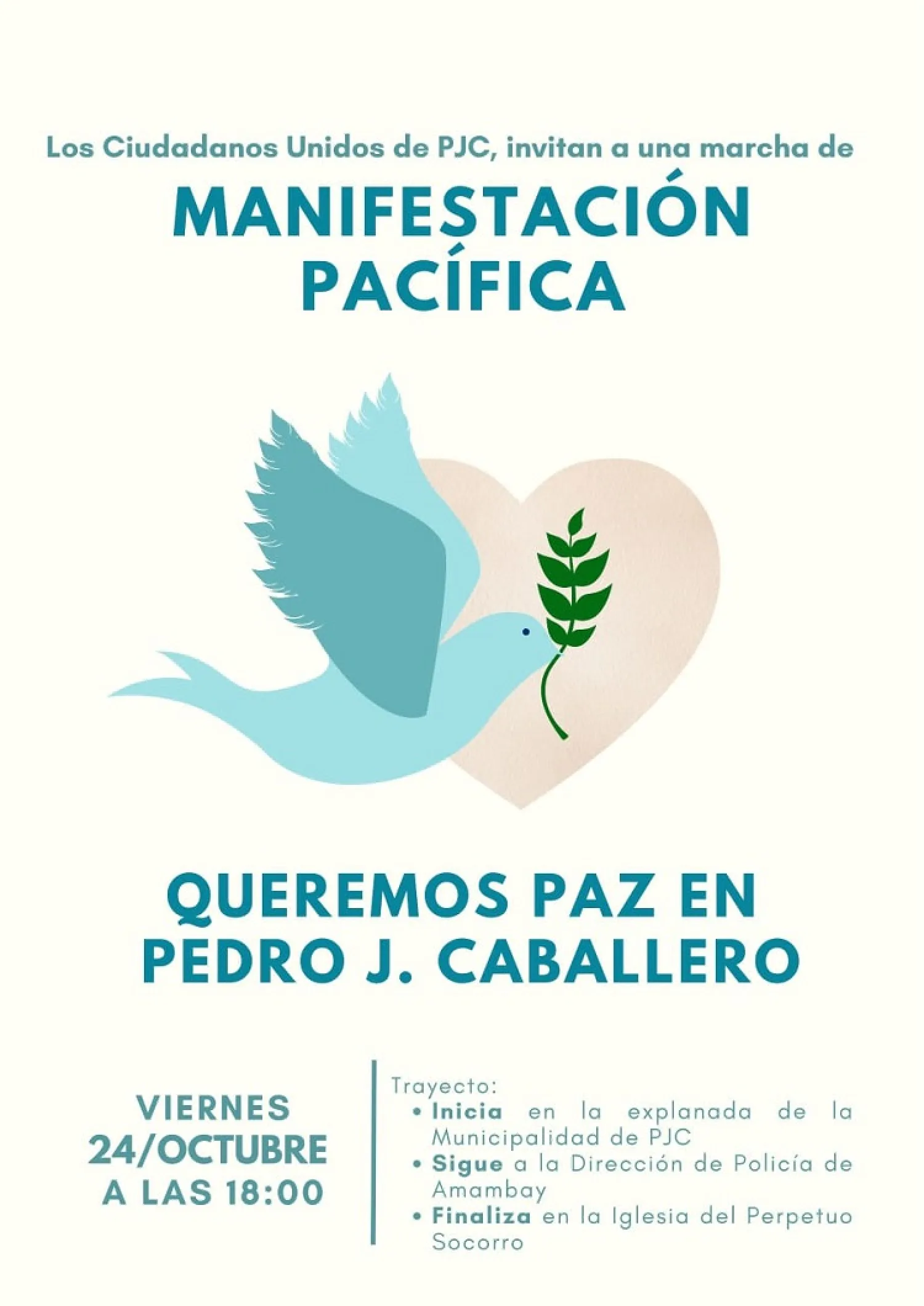Marcha por la paz en Pedro Juan  Caballero
