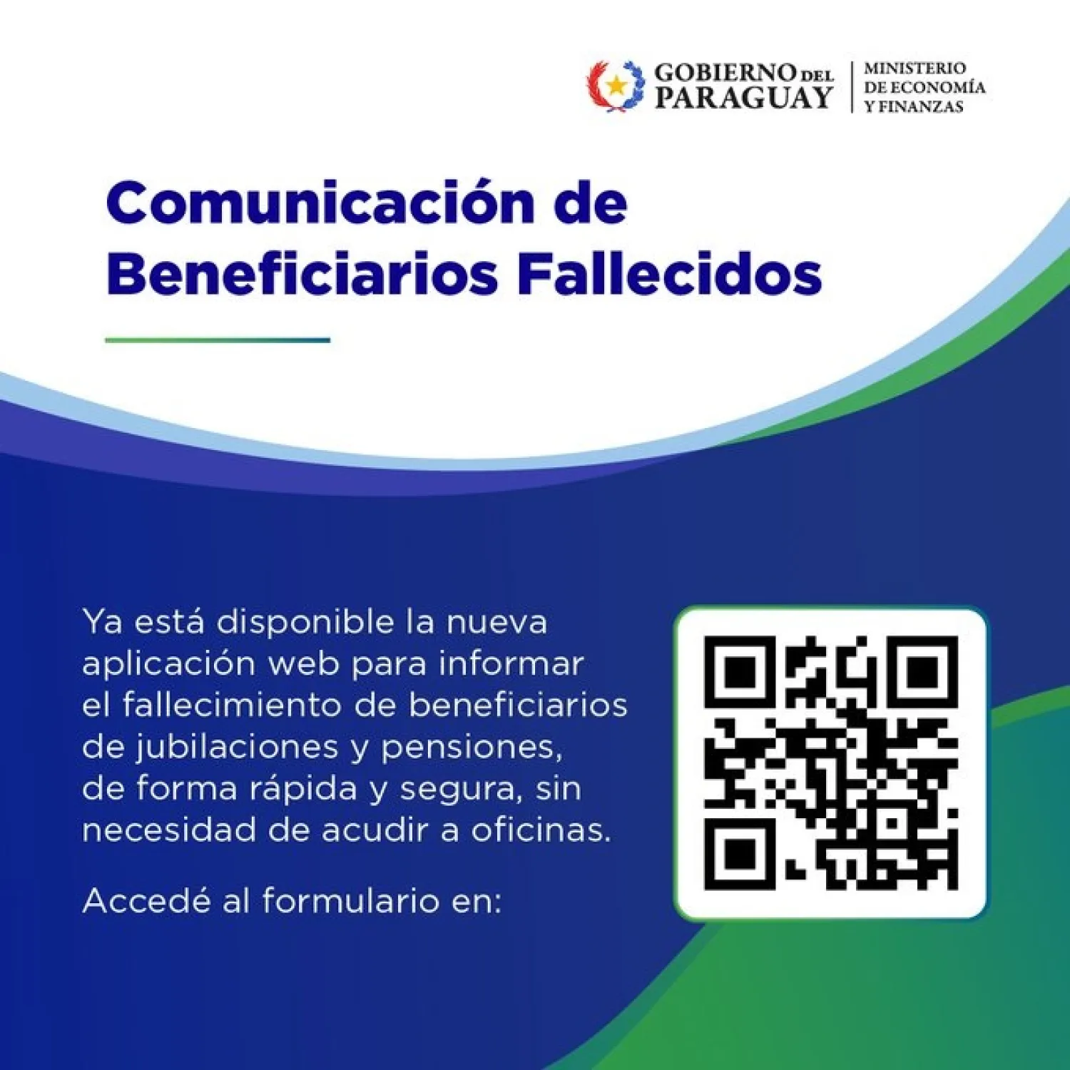 MEF habilita aplicación web para comunicar a Jubilaciones y Pensiones sobre beneficiarios fallecidos