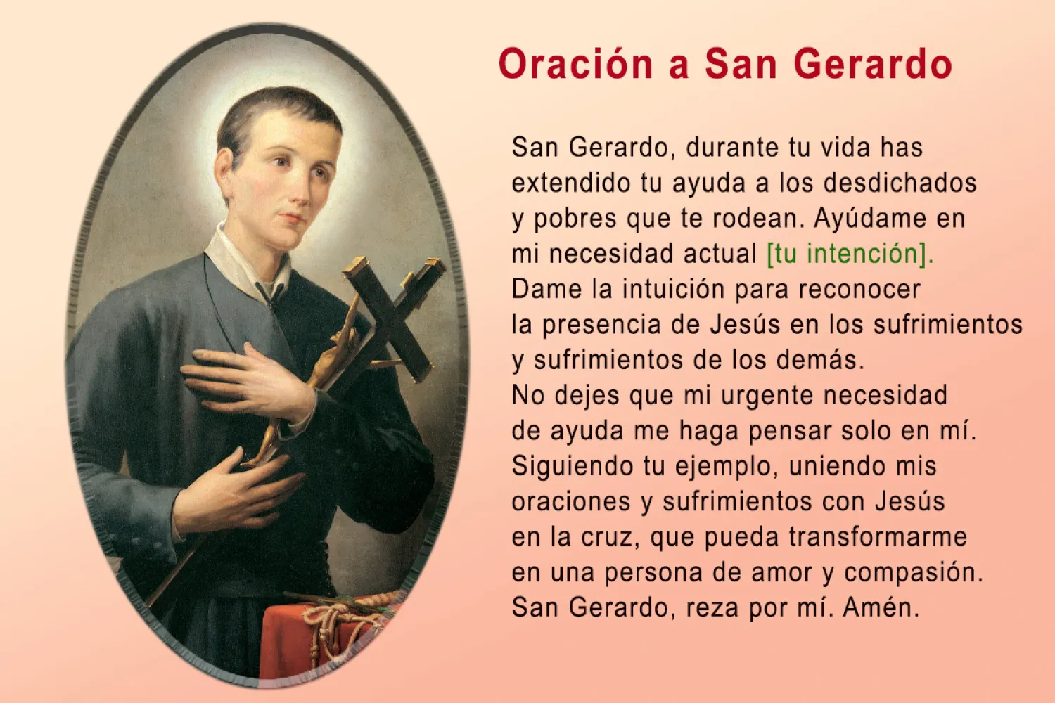 Hoy recordamos el día de San Gerardo.