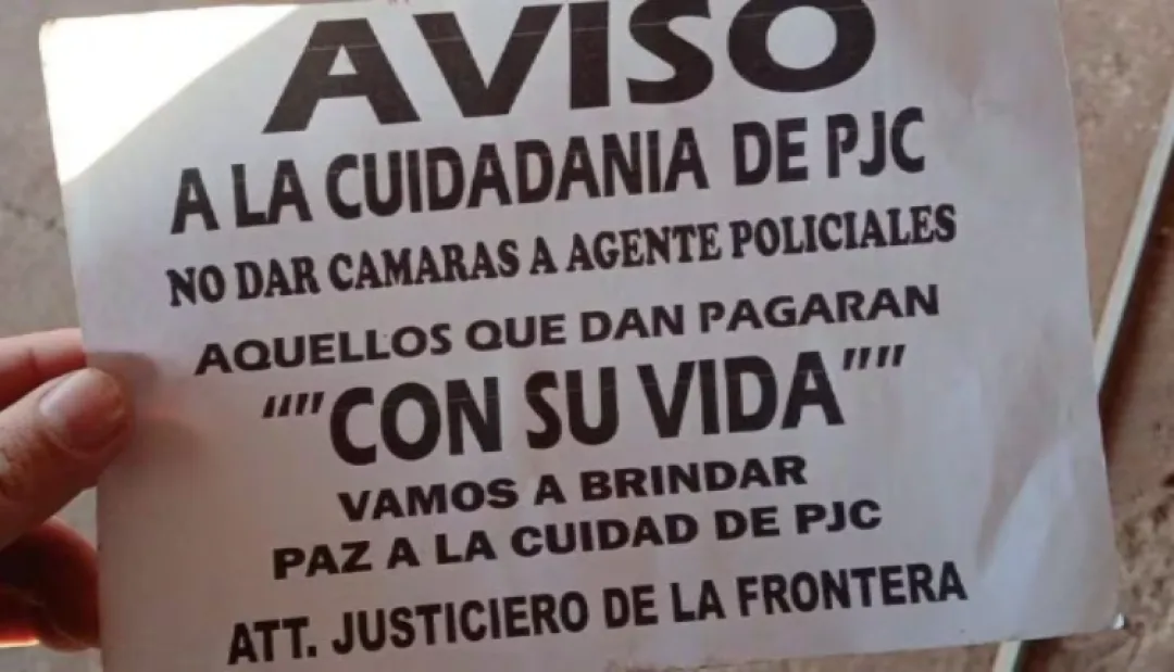 Supuesto grupo de frontera amenazan a quienes colaboren con la policía en nuestra ciudad