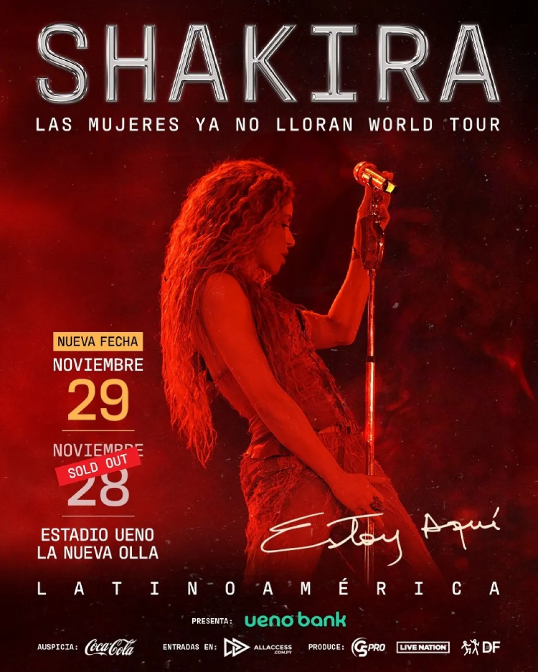¡Histórico! Shakira confirma segunda fecha en Paraguay a cuatro meses de su concierto