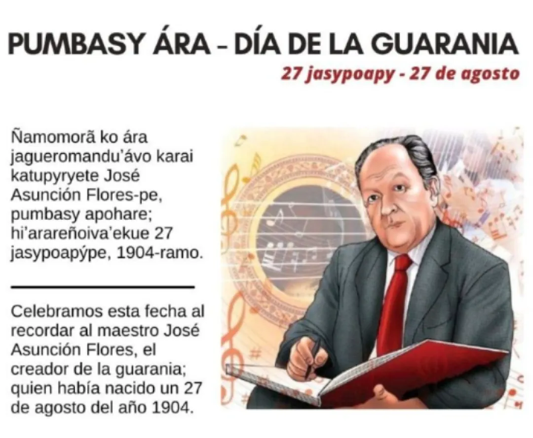 Hoy se celebra el CENTENARIO de la Guarania y el natalicio de su creador, el maestro José Asunción Flores