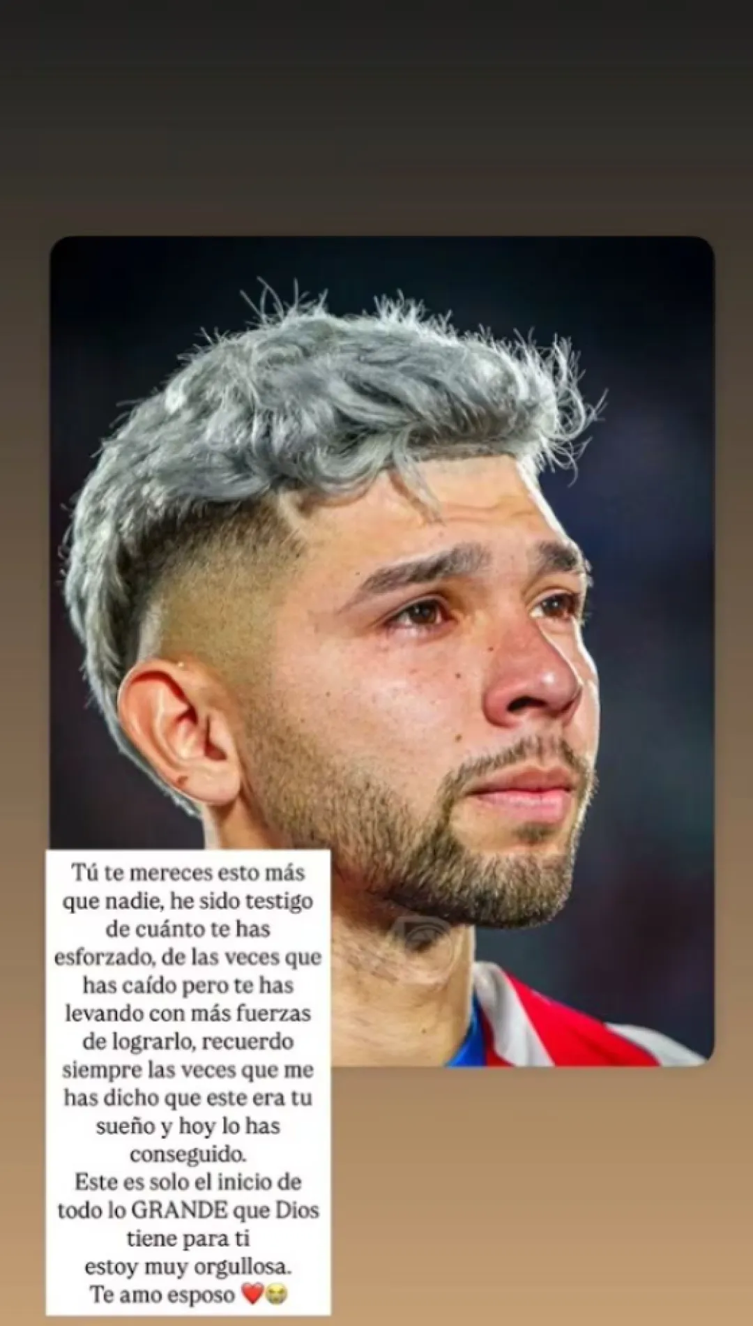 Así reaccionó la esposa de Enciso tras verlo llorar por el triunfo de la Albirroja
