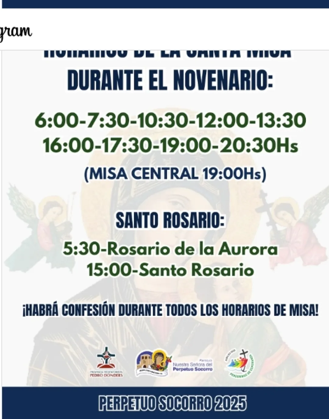 Empieza hoy miércoles el novenario en honor a la patrona de nuestra ciudad