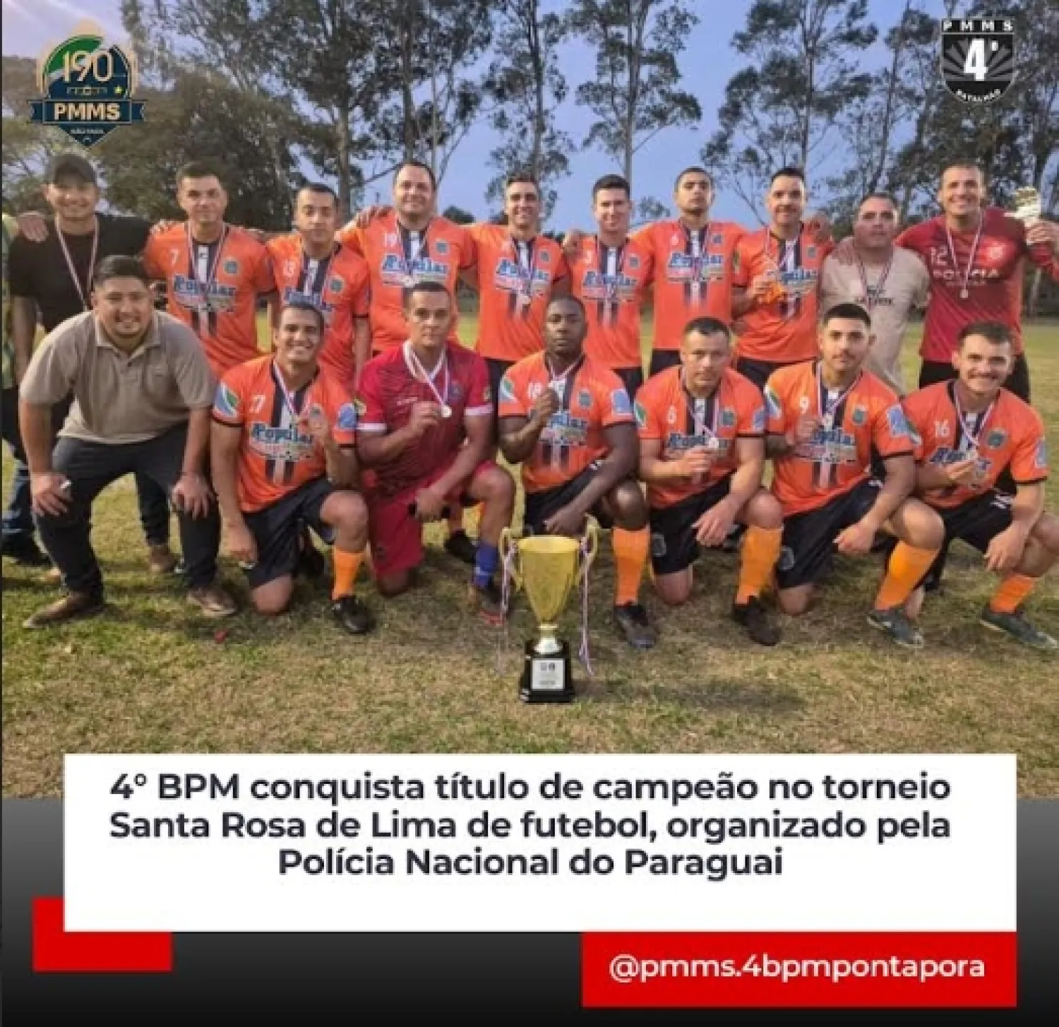 4º BPM gana título de campeón en el torneo de fútbol Santa Rosa de Lima, organizado por la Policía Nacional del Paraguay