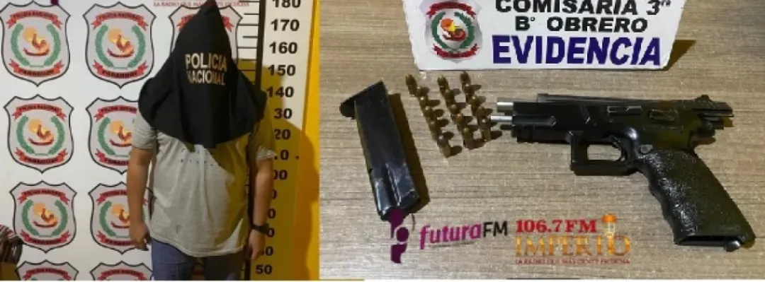 Hombre aprehendido con arma de fuego y por resistencia a la autoridad