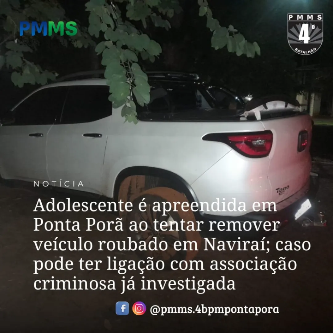 Adolescente es aprehendido en Ponta Porã cuando intentaba retirar vehículo robado en Naviraí
