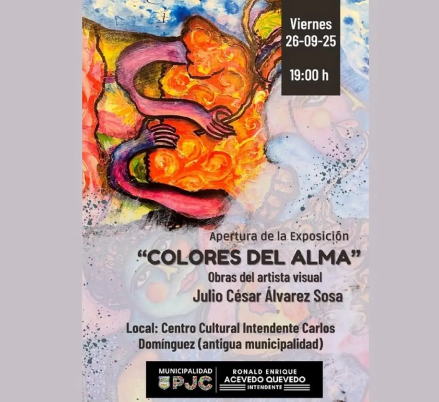 "Colores del Alma": Inauguran mañana viernes exposición de Julio César Álvarez Sosa