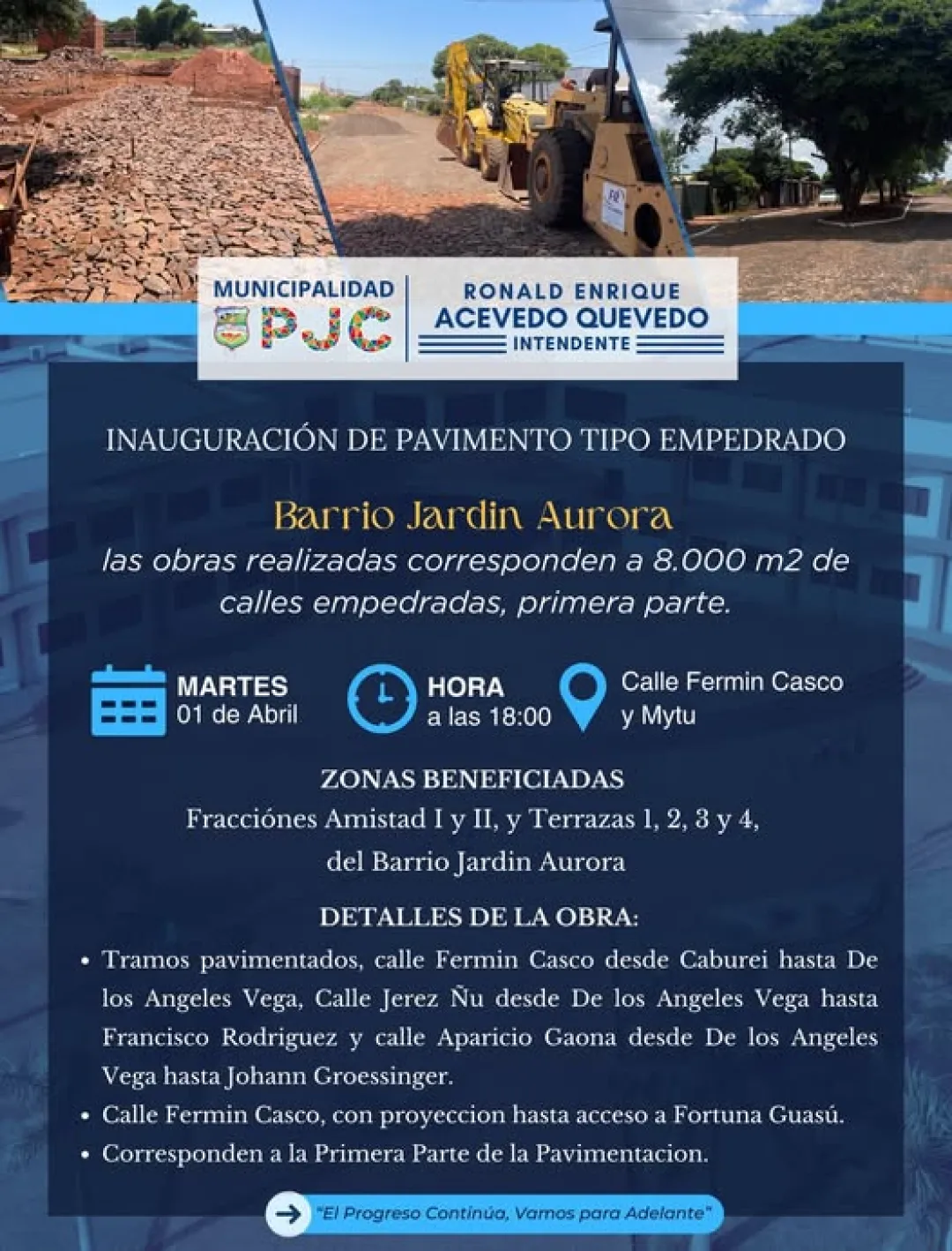 Se viene mas inauguración de pavimento tipo empedrado realizado por la comuna local