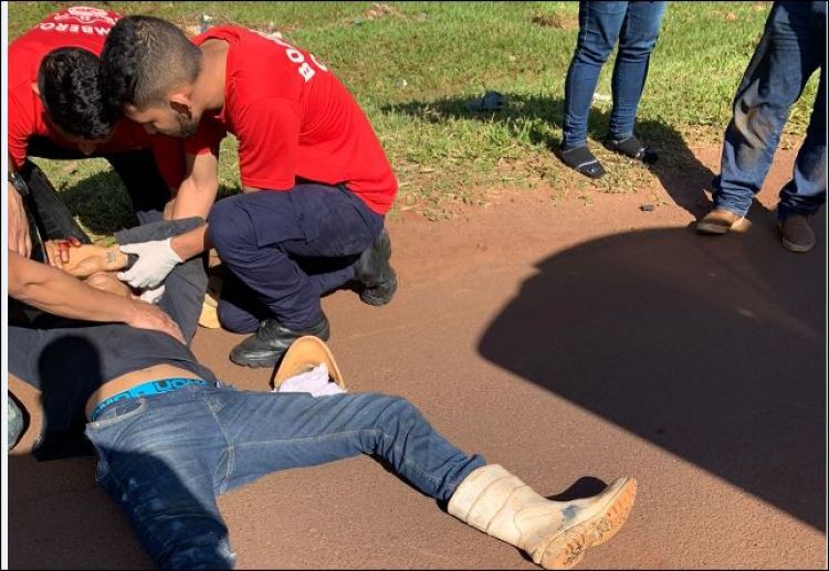 Accidentado sobre la ruta PY05 derivado al Hospital Regional con fractura y escoriaciones
