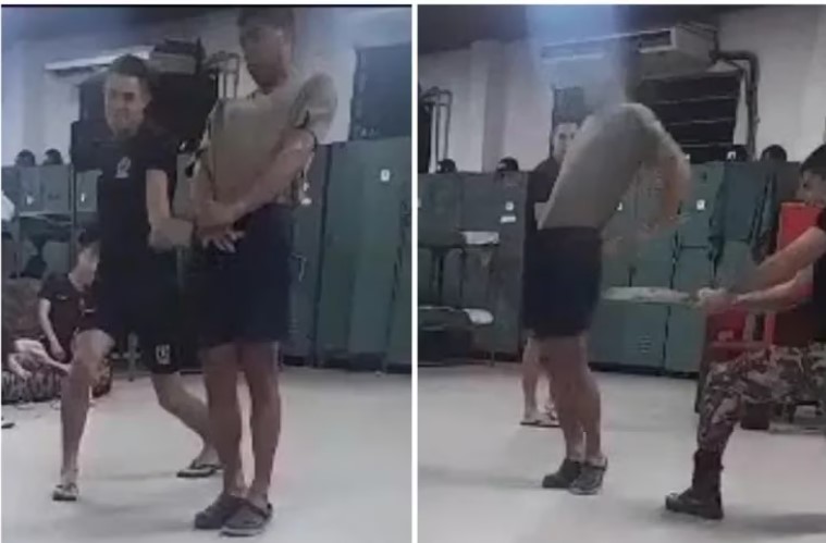 Militares grabados golpeando a tablazos a subalternos