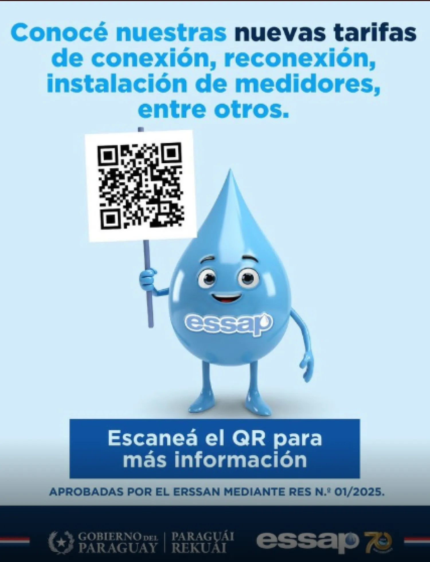 Disponen actualización de tarifas en servicios de Essap a partir del 6 de octubre