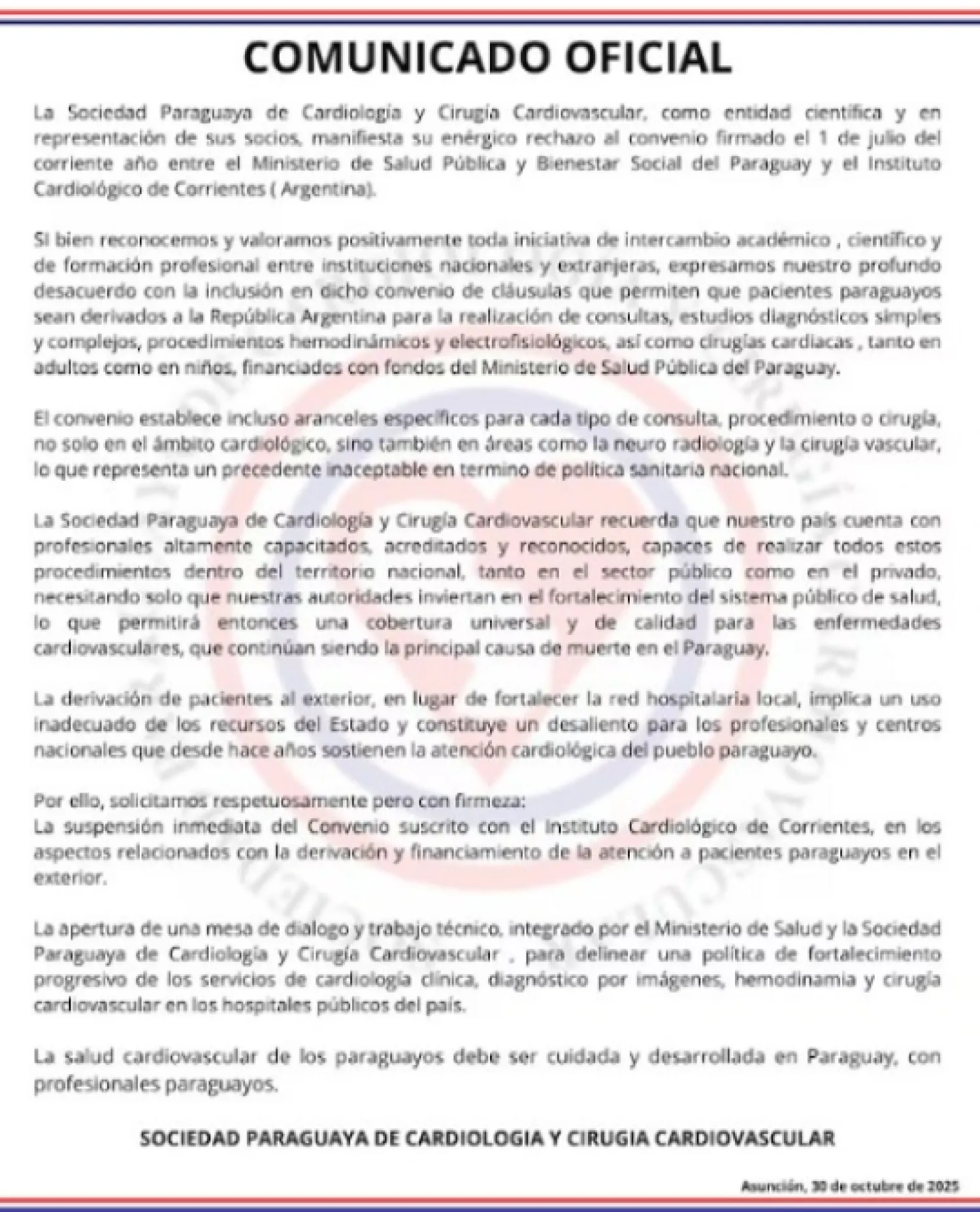 Salud pagará a un sanatorio argentino por estudios hechos en el país, mientras hospitales locales carecen de insumos