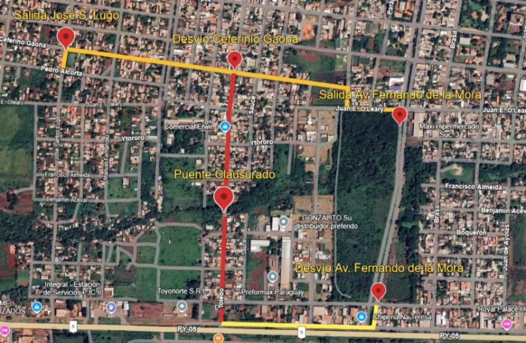 Clausurado puente sobre el arroyo Punta Vakapí por deterioro