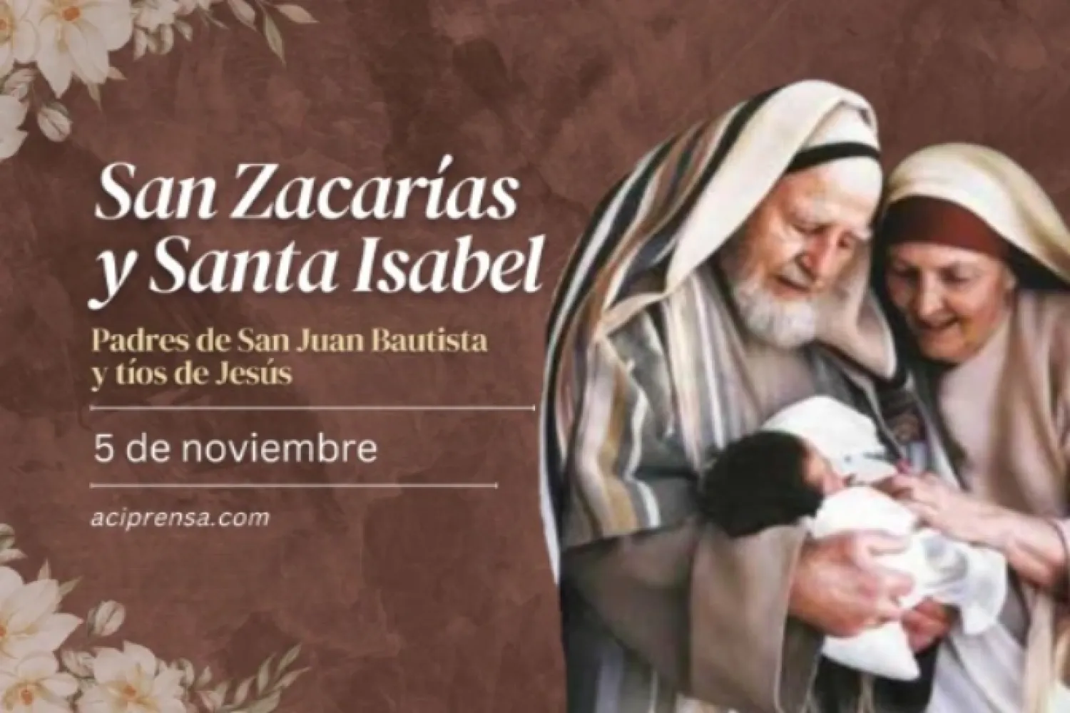 Hoy se celebra a San Zacarías y Santa Isabel, padres de Juan Bautista y tíos de Jesús