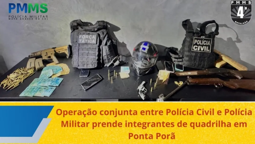 Policía Civil y Policía Militar de Ponta Porã detiene a un trío acusado de robo, secuestro y extorsión contra una familia