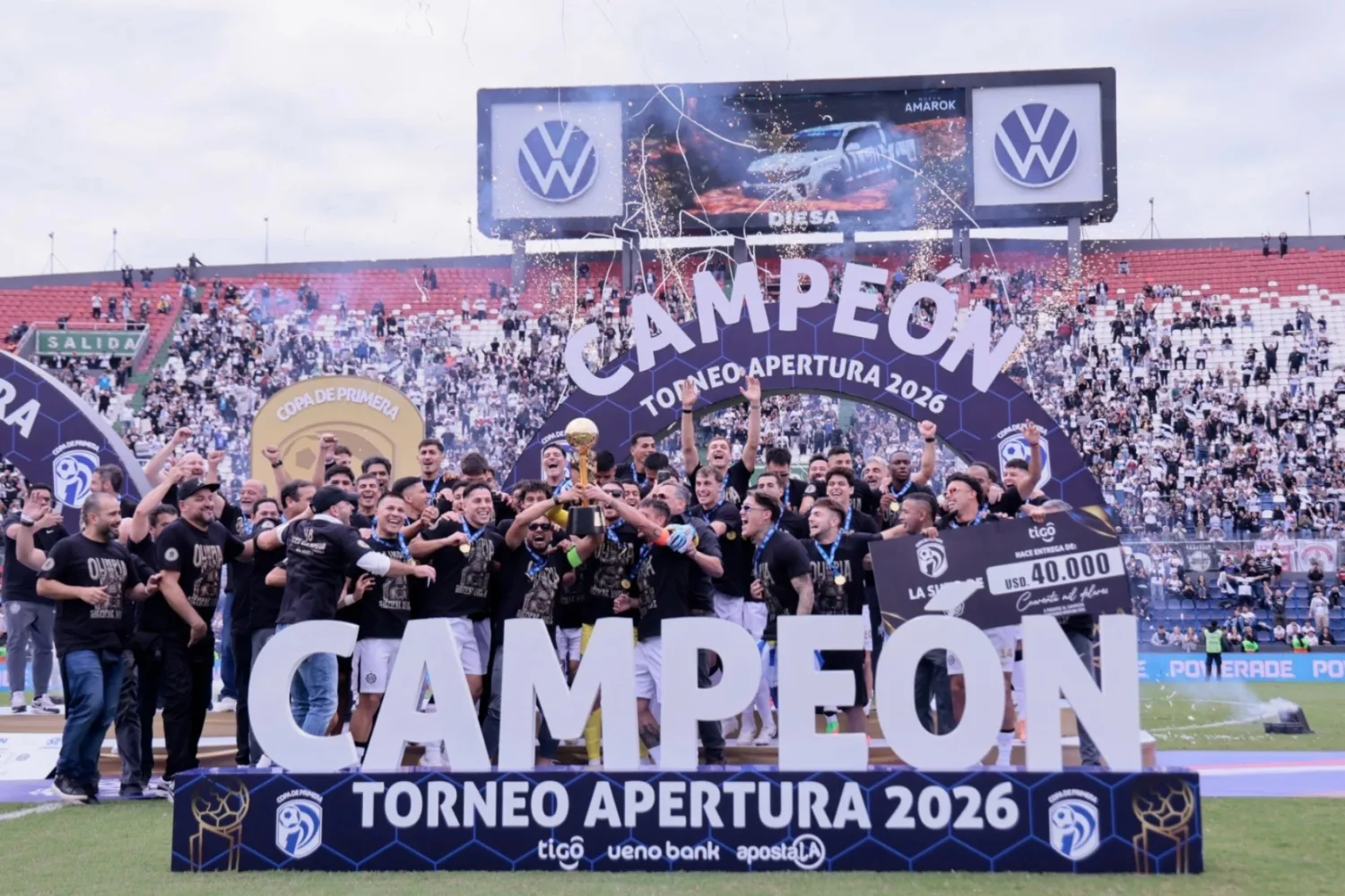 A falta de 3 fechas , Olimpia es el campeón del Apertura 2026