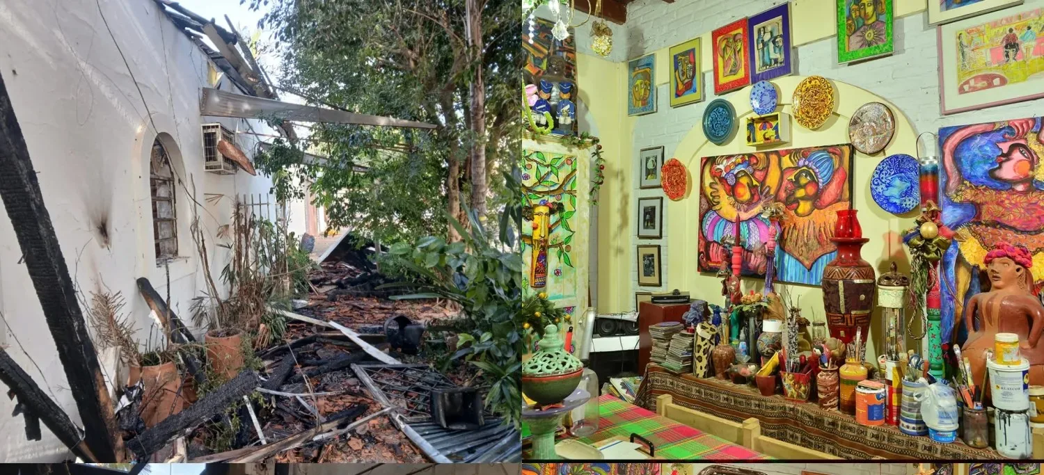 Dolorosa pérdida para el artista plástico Julio César Álvarez tras incendio de su vivienda