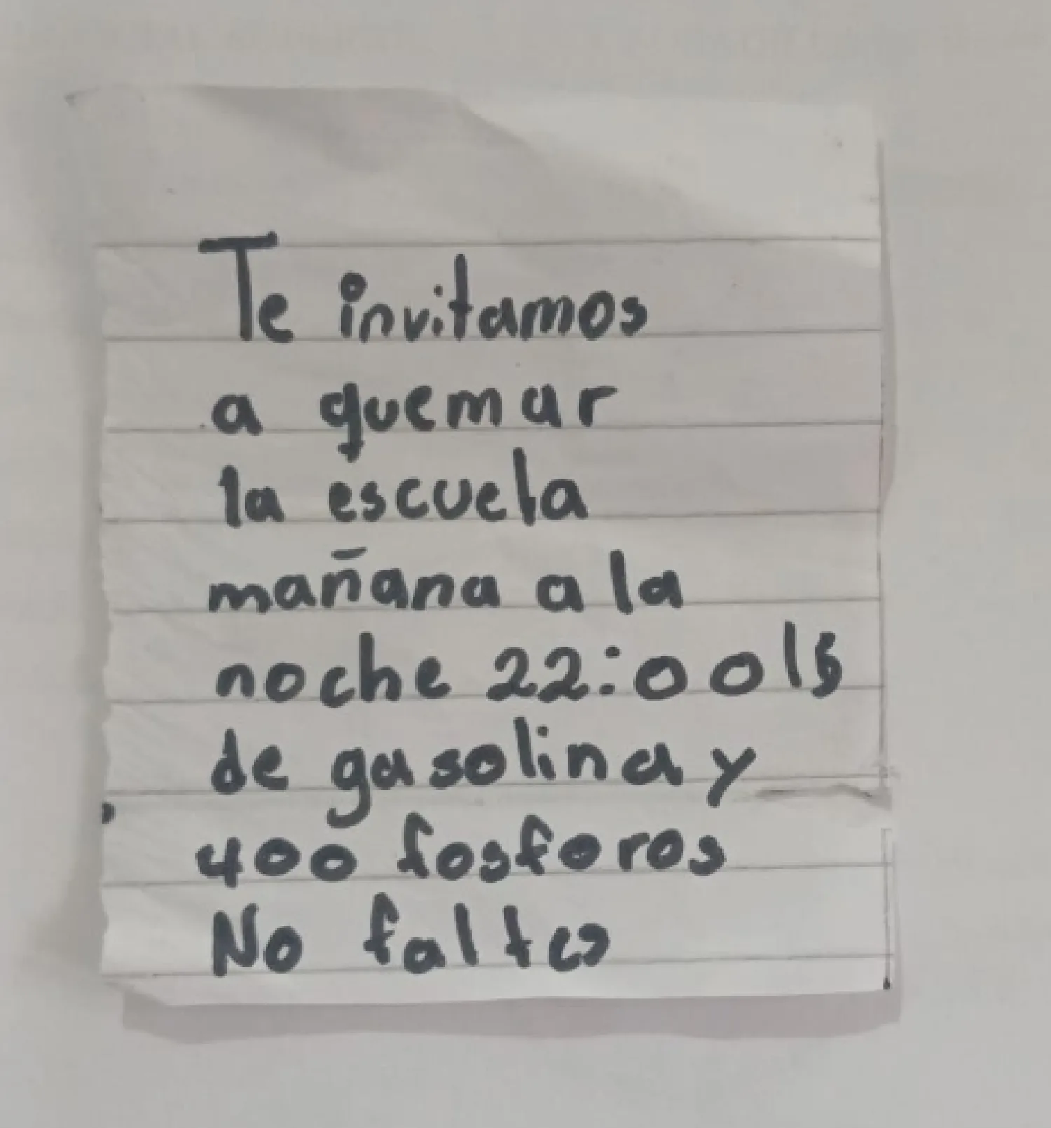 Denuncian amenaza para incendiar escuela en Arroyito