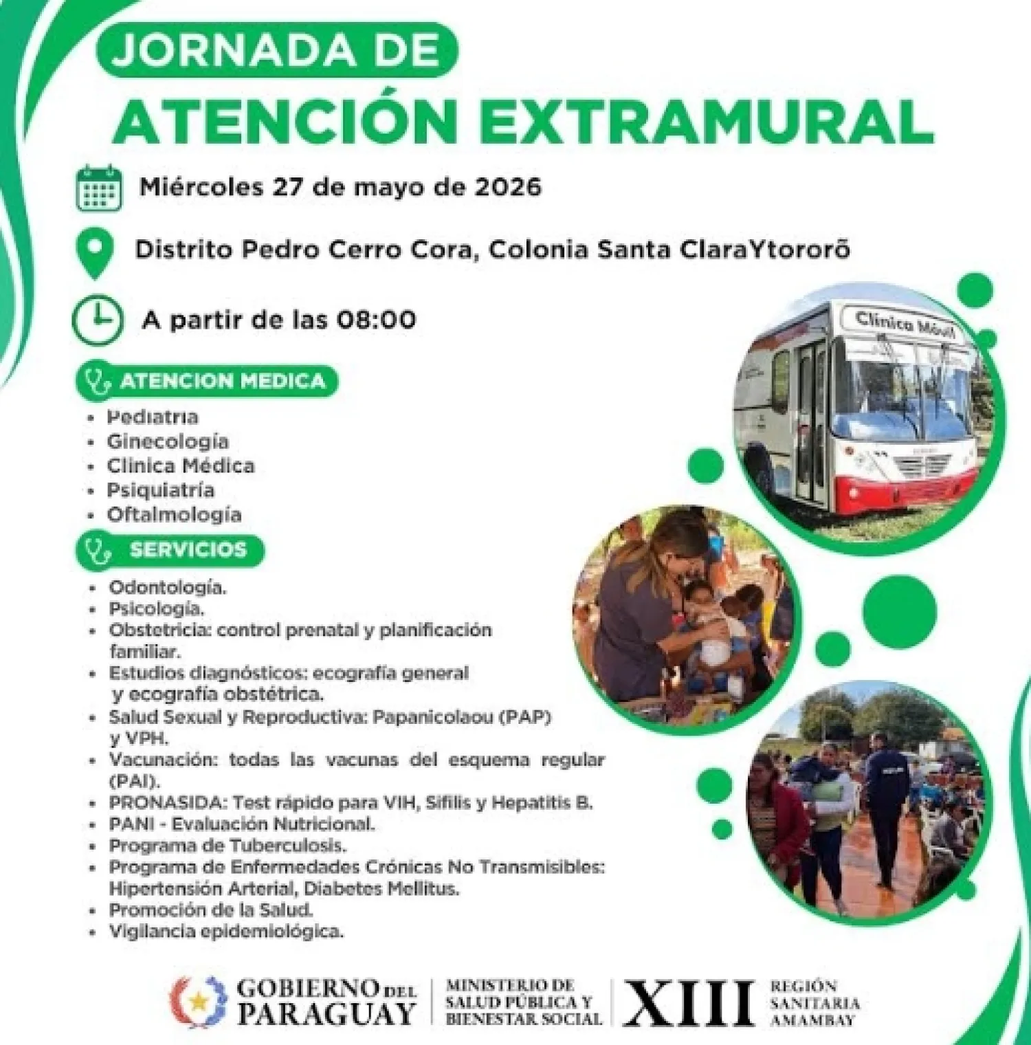 Colonia Santa Clara recibirá este miércoles Jornada de Atención Medica