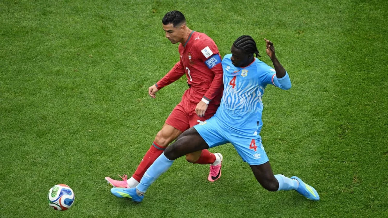 Con Cristiano Ronaldo, Portugal defraudó en su debut en el Mundial y empató 1-1 con RD Congo