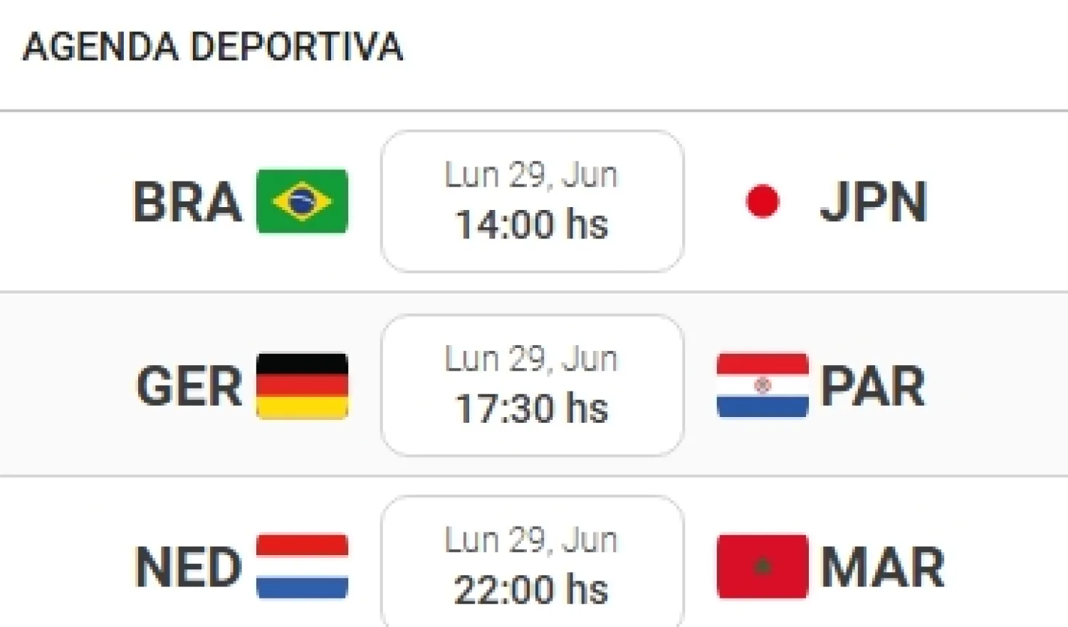Partidos de hoy, lunes 29 de junio, en el Mundial 2026
