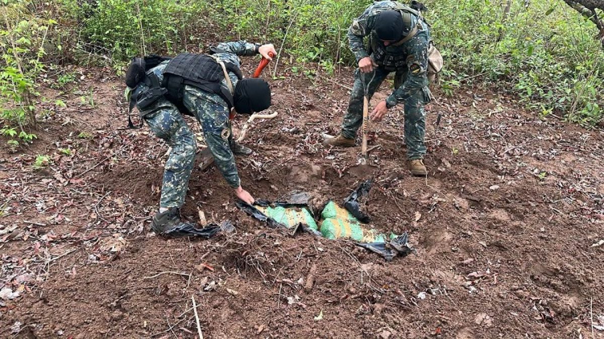 Operativos del CODI-FTC, Hallan 10 caletas con supuesta marihuana en San Carlos del Apa