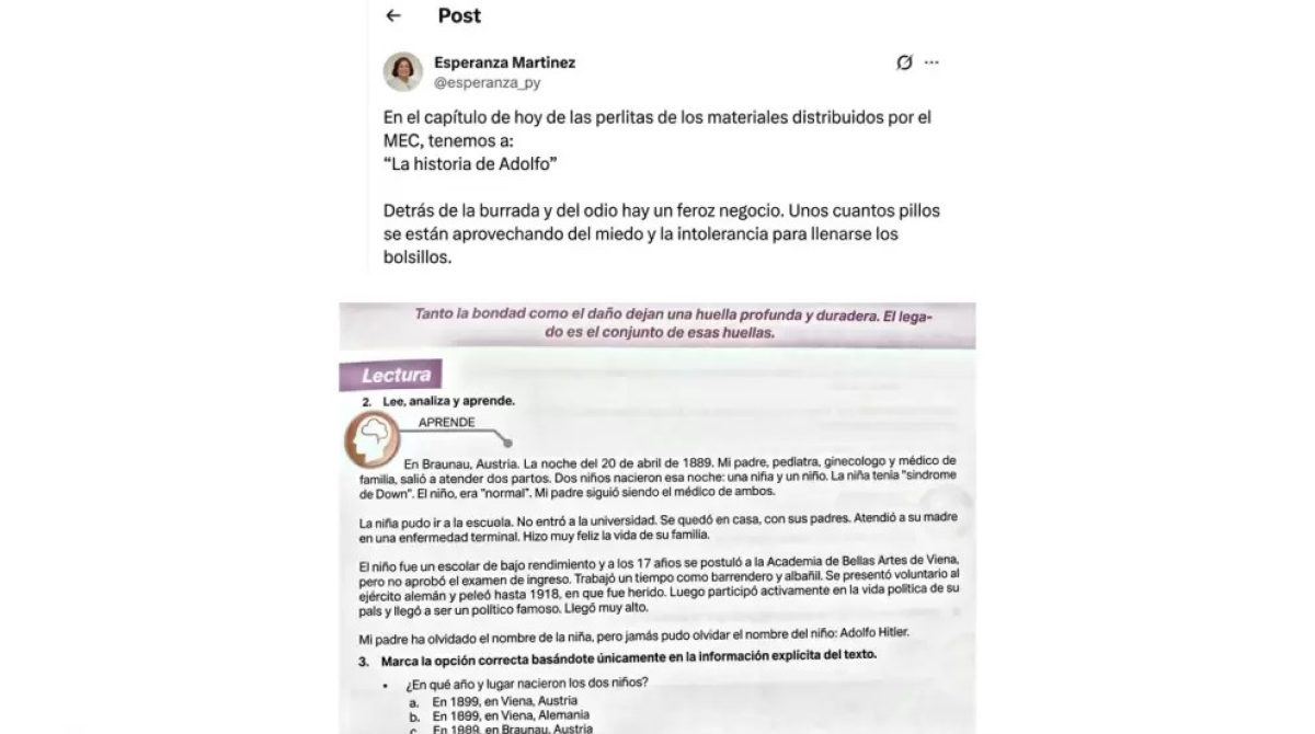 Hitler en las aulas y frases machistas: libros del MEC desatan polémica