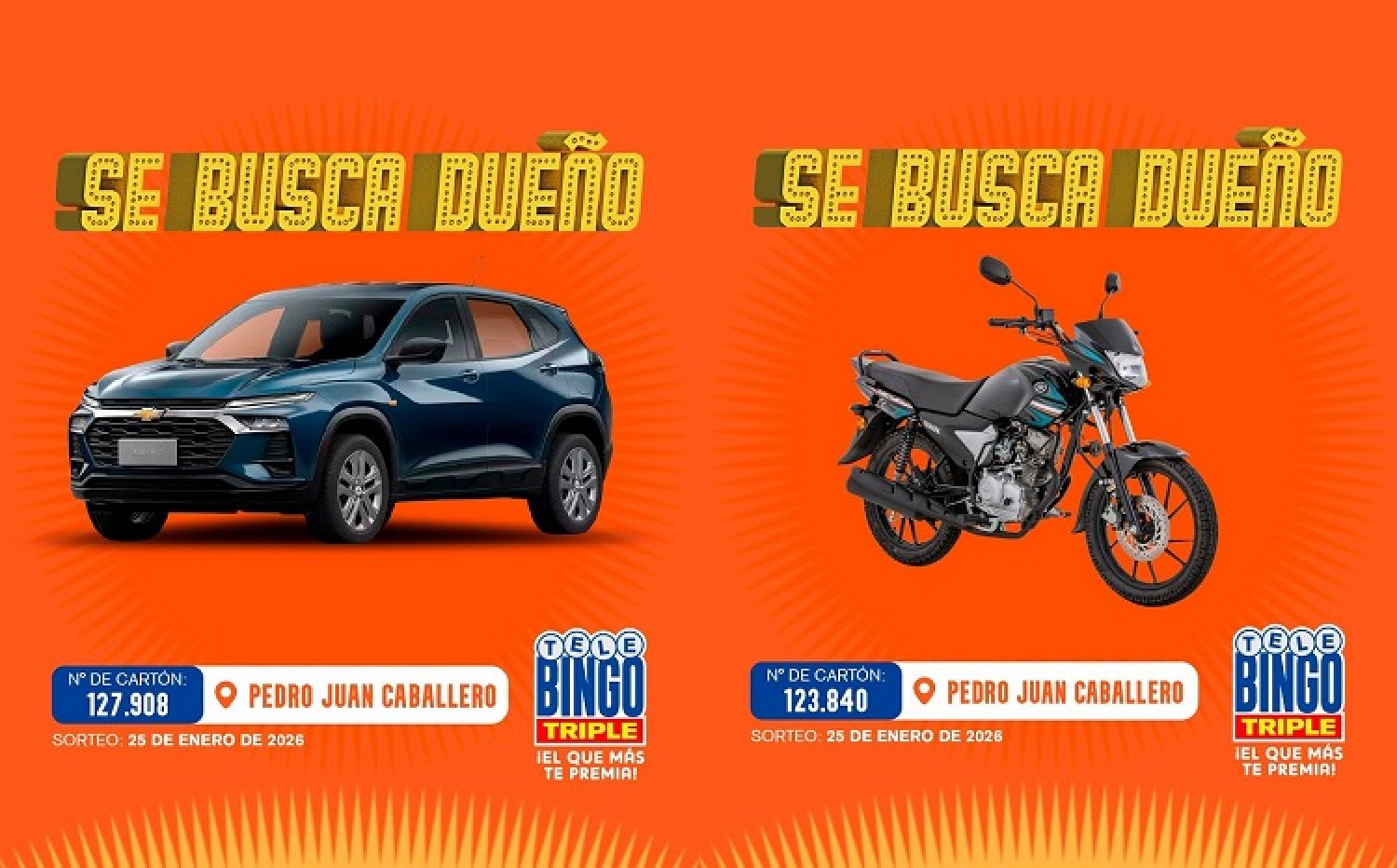 TELEBINGO TRIPLE Nuevamente con NUEVOS ganadores en PEDRO JUAN CABALLERO