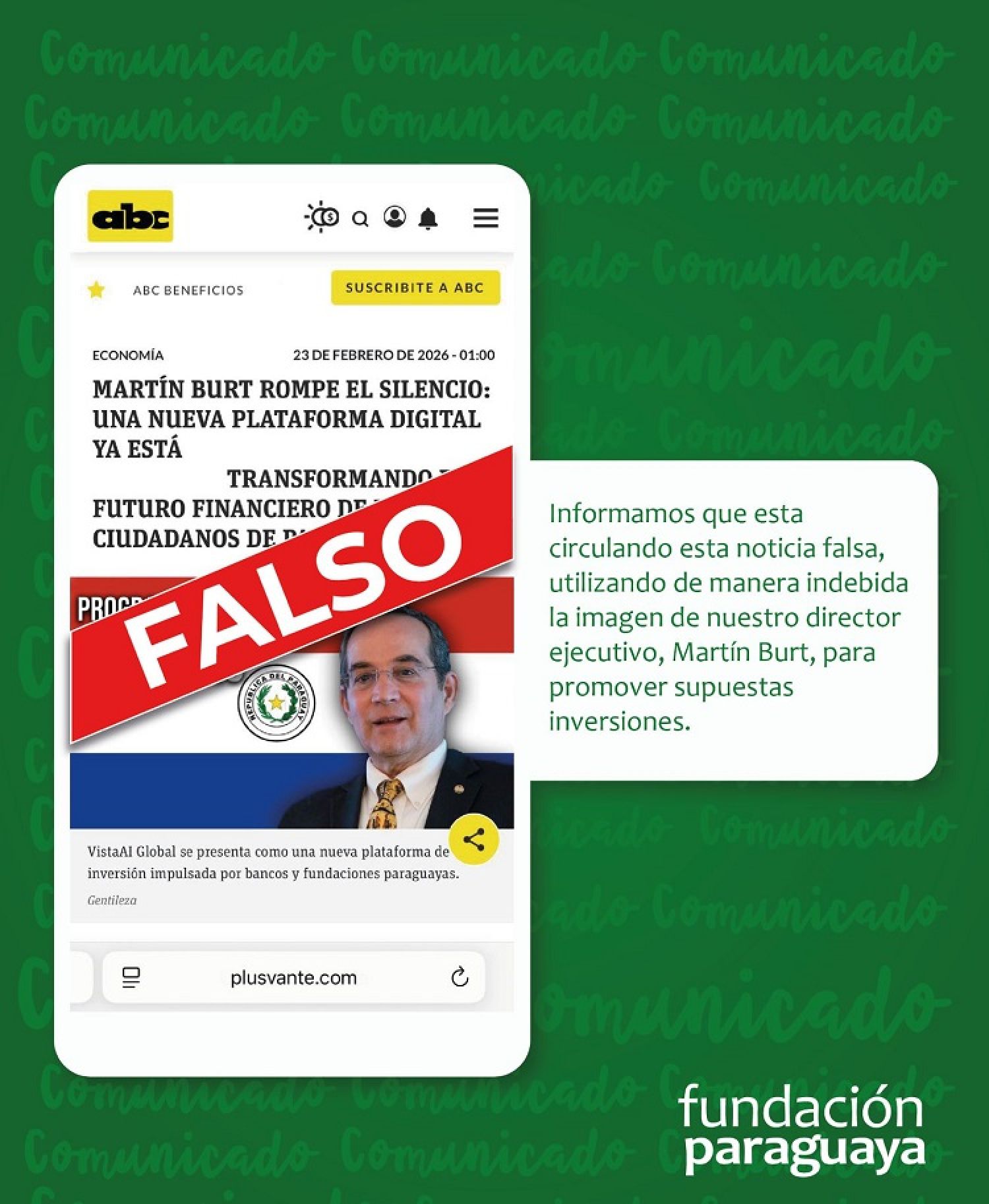 COMUNICADO IMPORTANTE A LA CIUDADANÍA