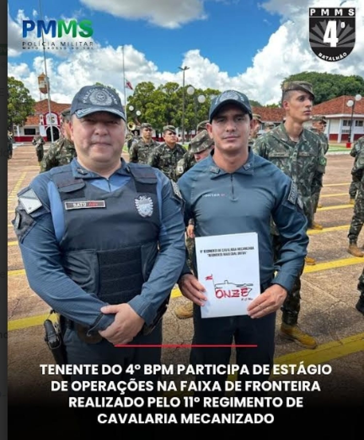 TENIENTE DEL 4º BPM PARTICIPA EN UNA PASANTÍA DE OPERACIONES EN LA FRANJA FRONTERIZA REALIZADA POR EL 11º REGIMIENTO DE CABALLERÍA MECANIZADA