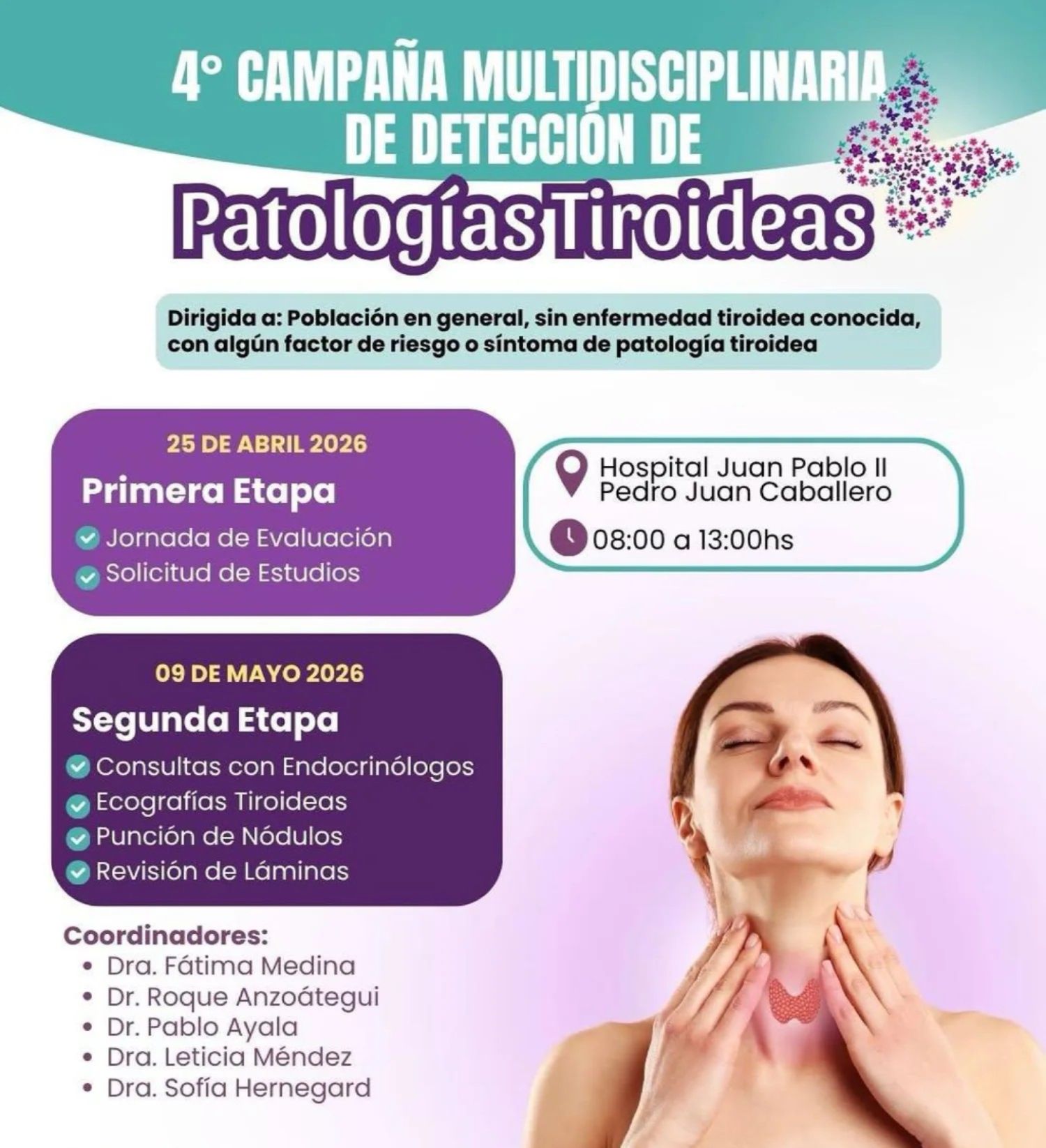 Realizarán campaña gratuita para detectar enfermedades de la tiroides